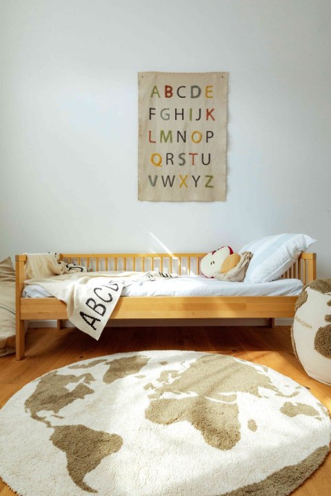 Dywan Bawełniany RugCycled Mapa Świata, Ø 120 cm, Lorena Canals Dywan Bawełniany RugCycled Mapa Świata, Ø 120 cm, Lorena Canals