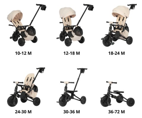 Qplay Rowerek Trójkołowy Nova Max Beige Qplay Rowerek Trójkołowy Nova Max Beige