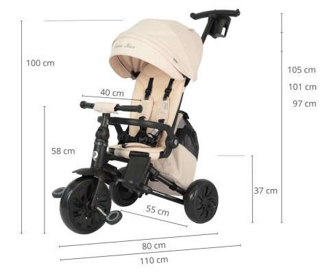 Qplay Rowerek Trójkołowy Nova Max Beige Qplay Rowerek Trójkołowy Nova Max Beige