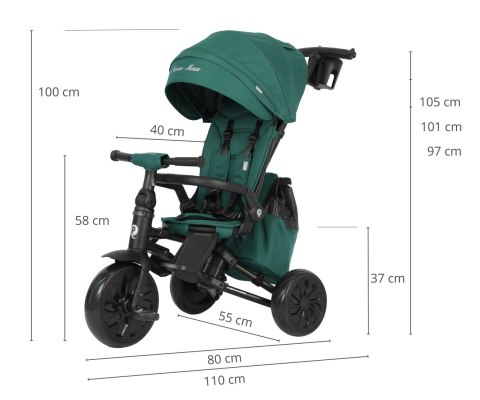 Qplay Rowerek Trójkołowy Nova Max Green Qplay Rowerek Trójkołowy Nova Max Green