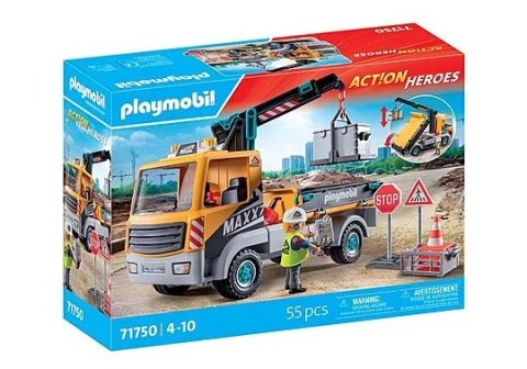 CIĘŻARÓWKA BUDOWLANA Z DŹWIGIE PLAYMOBIL CIĘŻARÓWKA BUDOWLANA Z DŹWIGIE PLAYMOBIL