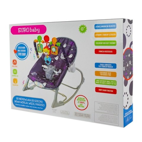 Leżaczek little forest purple EUROBABY EUROBABY Leżaczek little forest purple EUROBABY EUROBABY