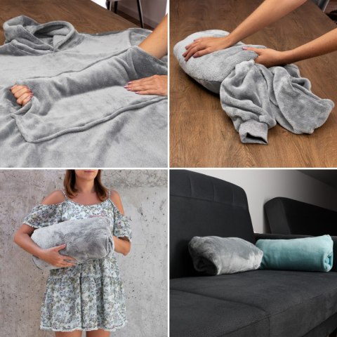 Bluzair Bluza Koc Hoodie Oversize Polska Jasnoszara Bluzair Bluza Koc Hoodie Oversize Polska Jasnoszara