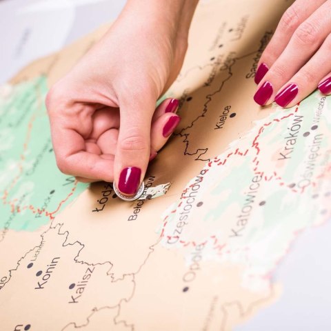 Mapa Odkrywcy Polska plakat ZDRAPKA w tubie duża Mapa Odkrywcy Polska plakat ZDRAPKA w tubie duża