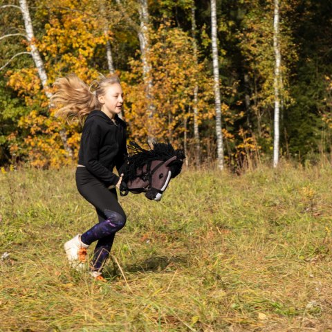 Zestaw Skippi - Hobby Horse Gniady - Derka fuksja i granat - Kantar szary Zestaw Skippi - Hobby Horse Gniady - Derka fuksja i granat - Kantar szary