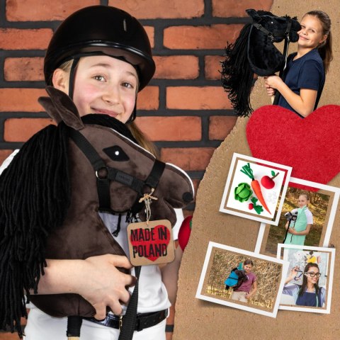 Zestaw Skippi - Hobby Horse Gniady - Derka fuksja i granat - Kantar szary Zestaw Skippi - Hobby Horse Gniady - Derka fuksja i granat - Kantar szary