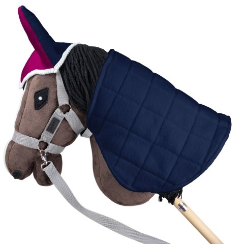 Zestaw Skippi - Hobby Horse Gniady - Derka fuksja i granat - Kantar szary Zestaw Skippi - Hobby Horse Gniady - Derka fuksja i granat - Kantar szary
