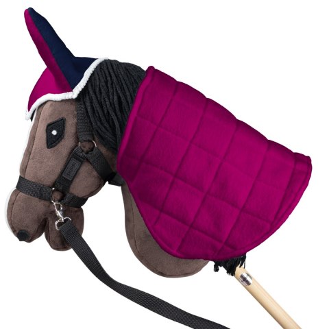 Zestaw Skippi - Hobby Horse Gniady - Derka i nauszniki - fuksja i granat Zestaw Skippi - Hobby Horse Gniady - Derka i nauszniki - fuksja i granat