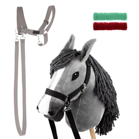 Zestaw Skippi - Hobby Horse szary i dodatkowy kantar - szary Zestaw Skippi - Hobby Horse szary i dodatkowy kantar - szary