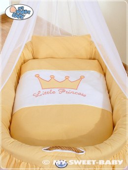 Kosz Mojżesza wiklinowy z baldachimem- Little Princess brzoskwiniowy
