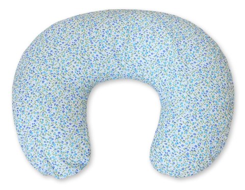 Poduszka rogal- Fasolka do karmienia- Wiszące serduszka łączka niebieska