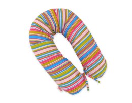 Poduszka ciążowa Longer dla kobiet w ciąży do spania + zdejmowana poszewka - Paseczki fioletowe