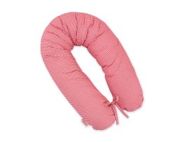 Poduszka ciążowa Longer dla kobiet w ciąży do spania + zdejmowana poszewka - Pepitka ciemny róż