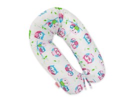 Poduszka ciążowa Longer dla kobiet w ciąży do spania + zdejmowana poszewka - Sowy na bieli