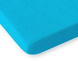Prześcieradło frotte z gumką do łóżeczka 120x60cm - turkusowe