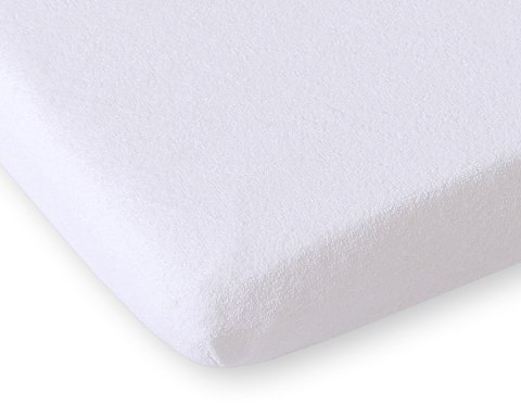 Prześcieradło frotte z gumką do łóżeczka 140x70cm - białe Prześcieradło frotte z gumką do łóżeczka 140x70cm - białe