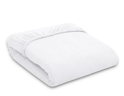 Prześcieradło frotte z gumką do łóżeczka 140x70cm - białe Prześcieradło frotte z gumką do łóżeczka 140x70cm - białe