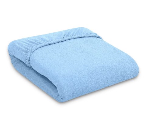 Prześcieradło frotte z gumką do łóżeczka 140x70cm - niebieskie Prześcieradło frotte z gumką do łóżeczka 140x70cm - niebieskie