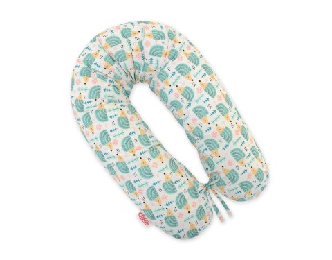 Poduszka ciążowa Longer dla kobiet w ciąży do spania + zdejmowana poszewka - jeże miętowe