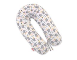 Poduszka ciążowa Longer dla kobiet w ciąży do spania + zdejmowana poszewka - jeże szare