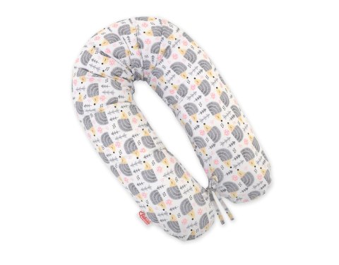 Poduszka ciążowa Longer dla kobiet w ciąży do spania + zdejmowana poszewka - jeże szare