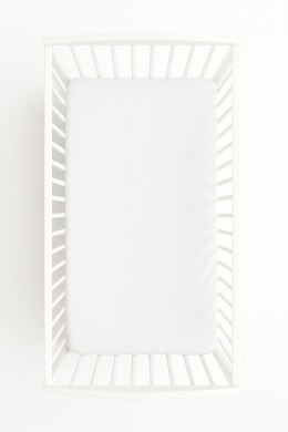 Prześcieradło bawełniane z gumką do łóżeczka 120x60 cm - białe