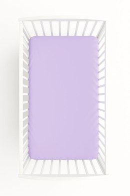 Prześcieradło bawełniane z gumką do łóżeczka 120x60 cm - fioletowe