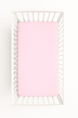 Prześcieradło bawełniane z gumką do łóżeczka 120x60 cm - groszki na różu