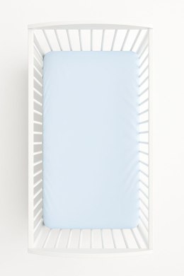 Prześcieradło bawełniane z gumką do łóżeczka 120x60 cm - niebieskie