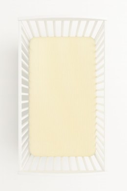 Prześcieradło bawełniane z gumką do łóżeczka 120x60 cm - paseczki żółte