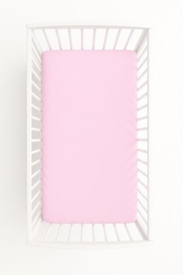 Prześcieradło bawełniane z gumką do łóżeczka 120x60 cm - różowe