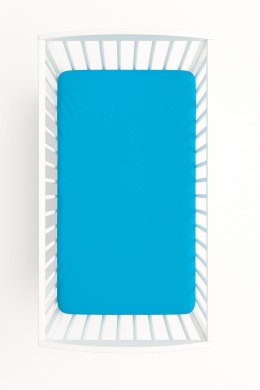 Prześcieradło bawełniane z gumką do łóżeczka 120x60 cm - turkusowe