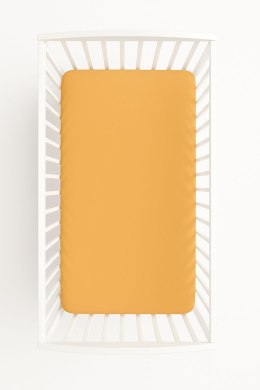 Prześcieradło bawełniane z gumką do łóżeczka 140x70 cm - brzoskwiniowe