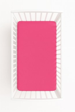 Prześcieradło bawełniane z gumką do łóżeczka 140x70 cm - ciemny róż