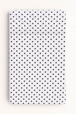 Prześcieradło bawełniane z gumką do łóżeczka 140x70 cm - grochy czarne