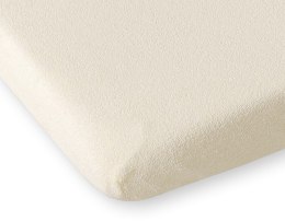 Prześcieradło frotte z gumką do łóżeczka 120x60cm - kremowe