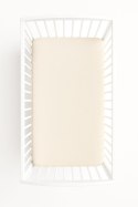 Prześcieradło frotte z gumką do łóżeczka 120x60cm - kremowe