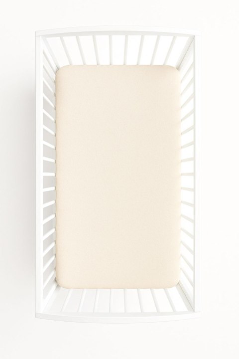Prześcieradło frotte z gumką do łóżeczka 120x60cm - kremowe Prześcieradło frotte z gumką do łóżeczka 120x60cm - kremowe