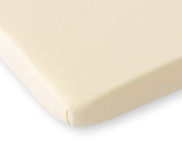Prześcieradło jersey bawełna z gumką do łóżeczka 120x60cm - kremowe