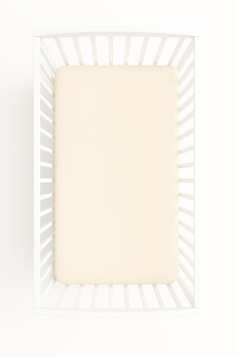 Prześcieradło jersey bawełna z gumką do łóżeczka 120x60cm - kremowe Prześcieradło jersey bawełna z gumką do łóżeczka 120x60cm - kremowe
