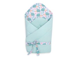 Rożek dla niemowląt z wiązaniem 2w1 usztywniany i miękki - jeżyki miętowe