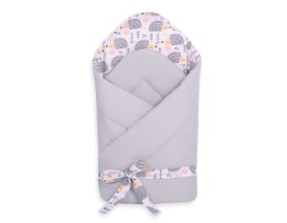 Rożek dla niemowląt z wiązaniem 2w1 usztywniany i miękki - jeżyki szare