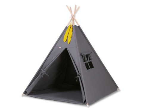 Namiot TIPI dla dzieci +mata + zawieszki pióra - antracyt Namiot TIPI dla dzieci +mata + zawieszki pióra - antracyt
