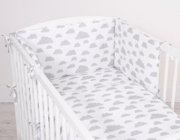 Uniwersalny ochraniacz do łóżeczka - chmurki szare