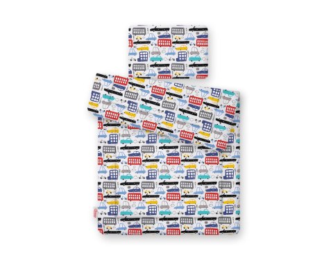 Komplet pościeli dla niemowląt z wypełnieniem 2-cz 75x100cm NEWBORN - autka kolorowe Komplet pościeli dla niemowląt z wypełnieniem 2-cz 75x100cm NEWBORN - autka kolorowe