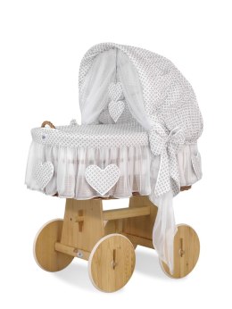 Kosz Mojżesza z budką- Amelie mini-rozeta szara