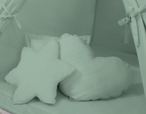 Namiot TIPI dla dzieci + mata + poduszki + zawieszki pióra - szałwia Namiot TIPI dla dzieci + mata + poduszki + zawieszki pióra - szałwia