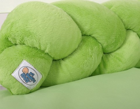 Ochraniacz warkocz pleciony MINKY do łóżeczka 180cm - zielony Ochraniacz warkocz pleciony MINKY do łóżeczka 180cm - zielony