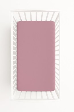 Prześcieradło bawełniane z gumką do łóżeczka 120x60 cm - róż retro