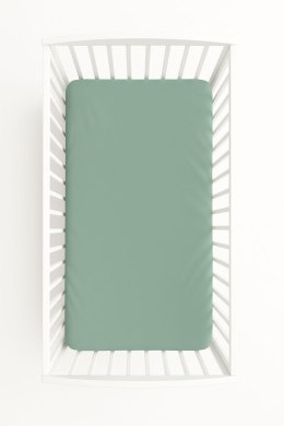 Prześcieradło bawełniane z gumką do łóżeczka 120x60 cm - szałwia